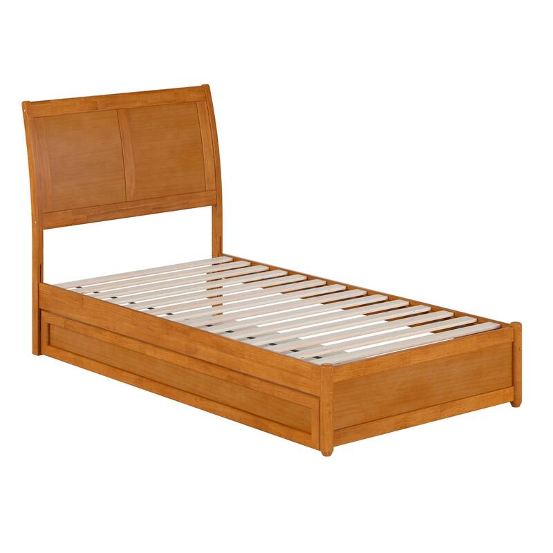 Andorra Platform Bed with Panel Footboard and Twin Trundle