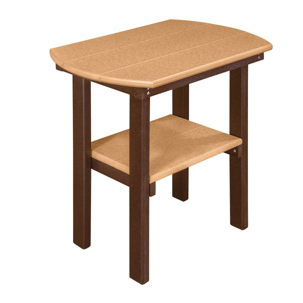 OS Home and Office Model Oval End Table Made in the USA- Cedar on Tudor Brown Base