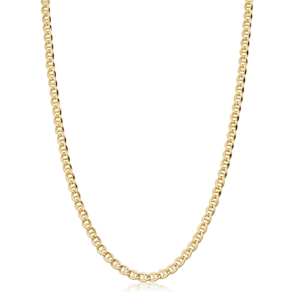 14k Yellow Gold Filled 4.3 mm Mariner Link Chain Necklace For Men and Women