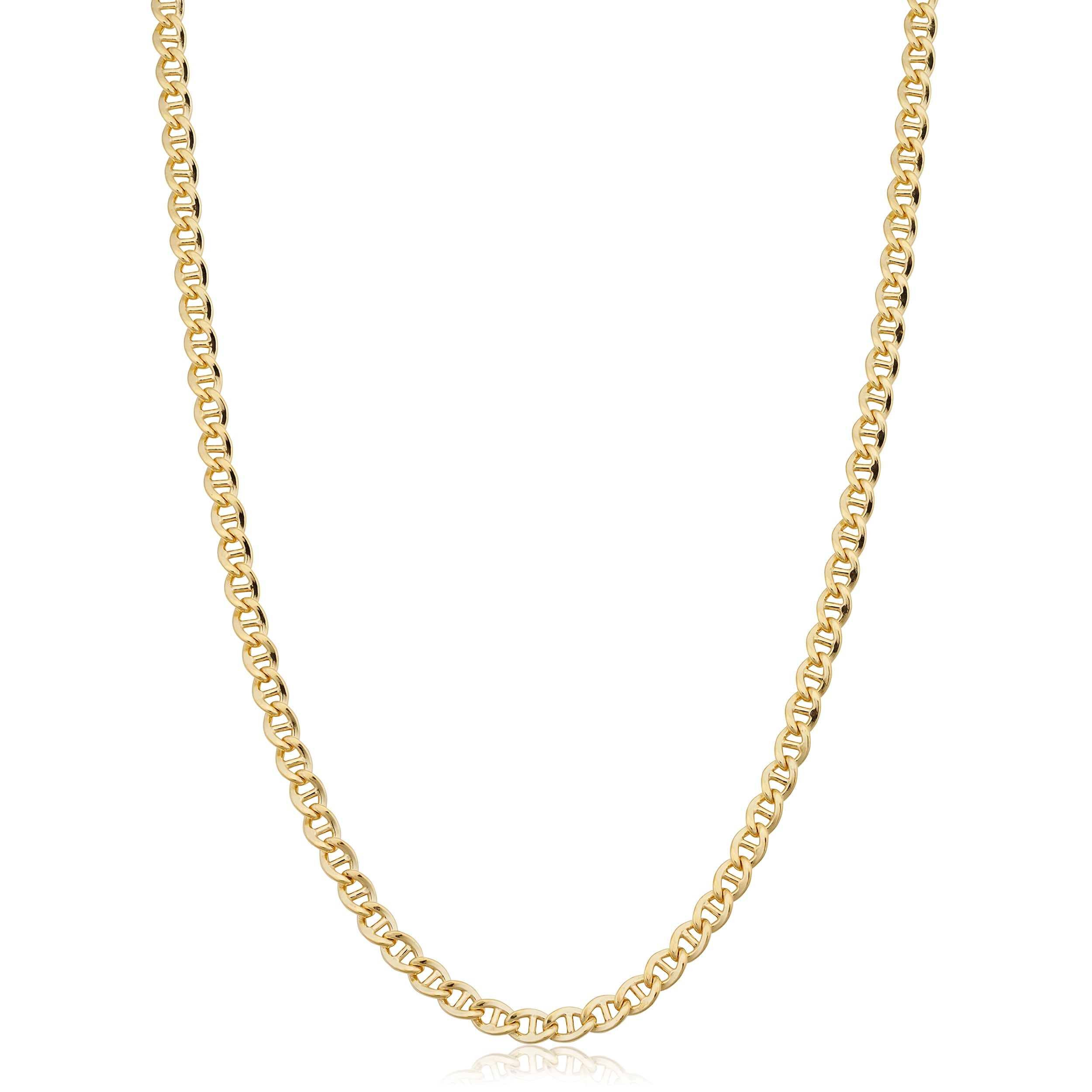 Au Naturale 14k Yellow Gold Filled 4.3 mm Mariner Link Chain Necklace For Men and Women