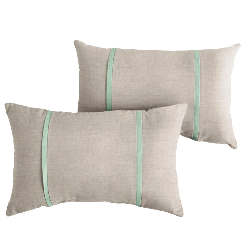 Sorra Home Sunbrella Outdoor Double Petite Flange Pillow Set of 2