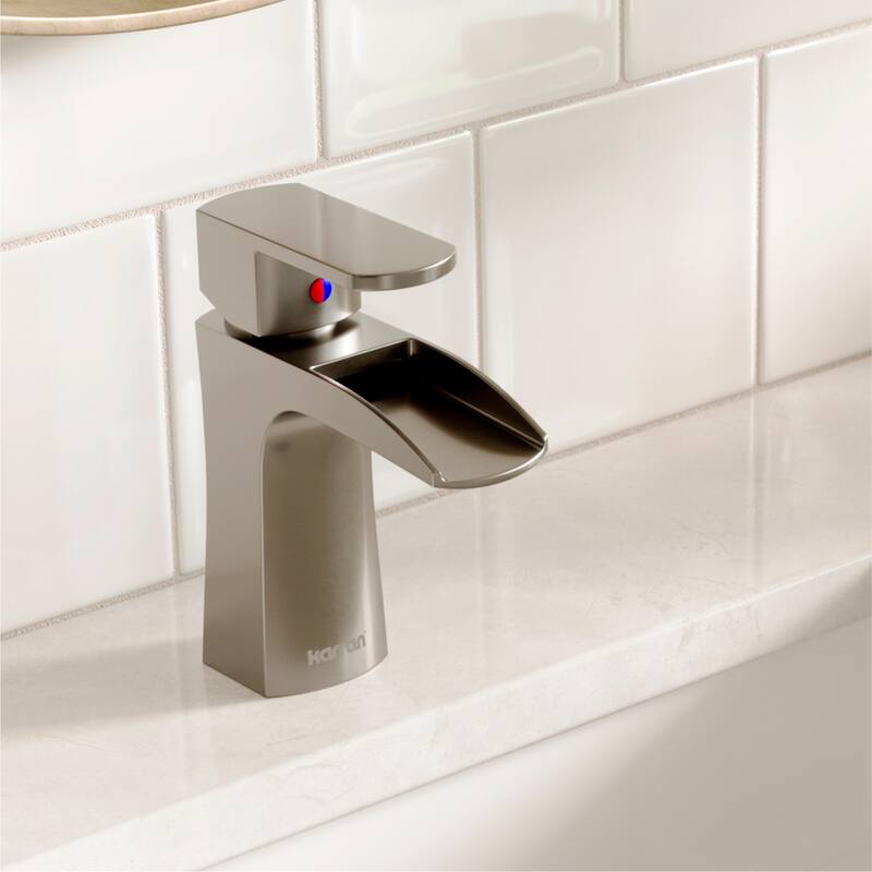 Karran Kassel Single Hole Single Handle Basin Bathroom Faucet with Matching Pop-up Drain