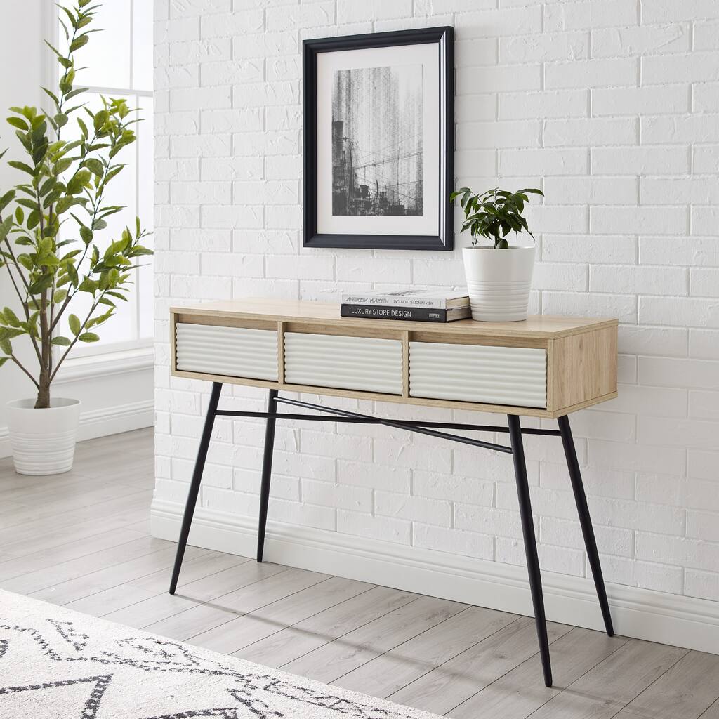 Walker Edison Fluted 3-Drawer Entry Table