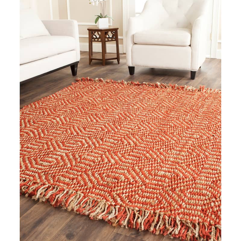 SAFAVIEH Handmade Natural Fiber Jaslene Sisal Tassel Rug - 8' x 10' - Rust