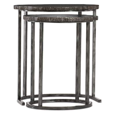 Hooker Furniture 23-1/2" Wide Wood Top Hardwood and Metal Nesting