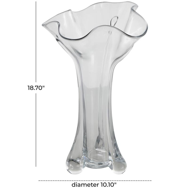Clear Glass Fluted Tulip Abstract Vase