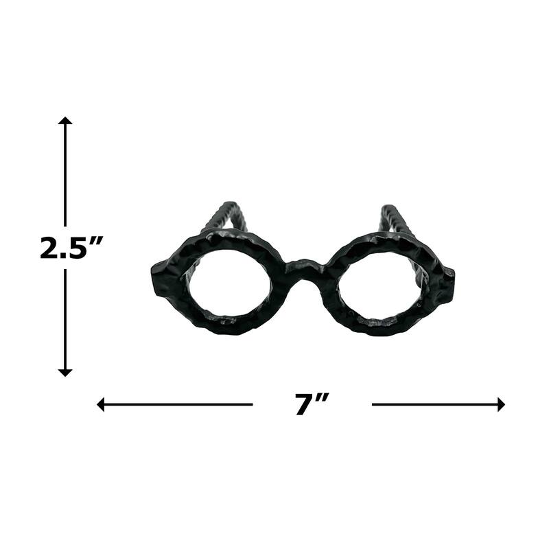 Decorative Handmade Aluminum 7.5 inch Glasses Sculpture - 7 x 7.5 x 2.5 in
