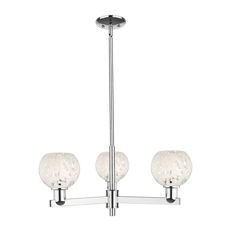 Innovations Lighting Endless Possibilities Arcadia - White Mouchette - 3 Light 28" Stem Hung Chandelier - Polished Chrome