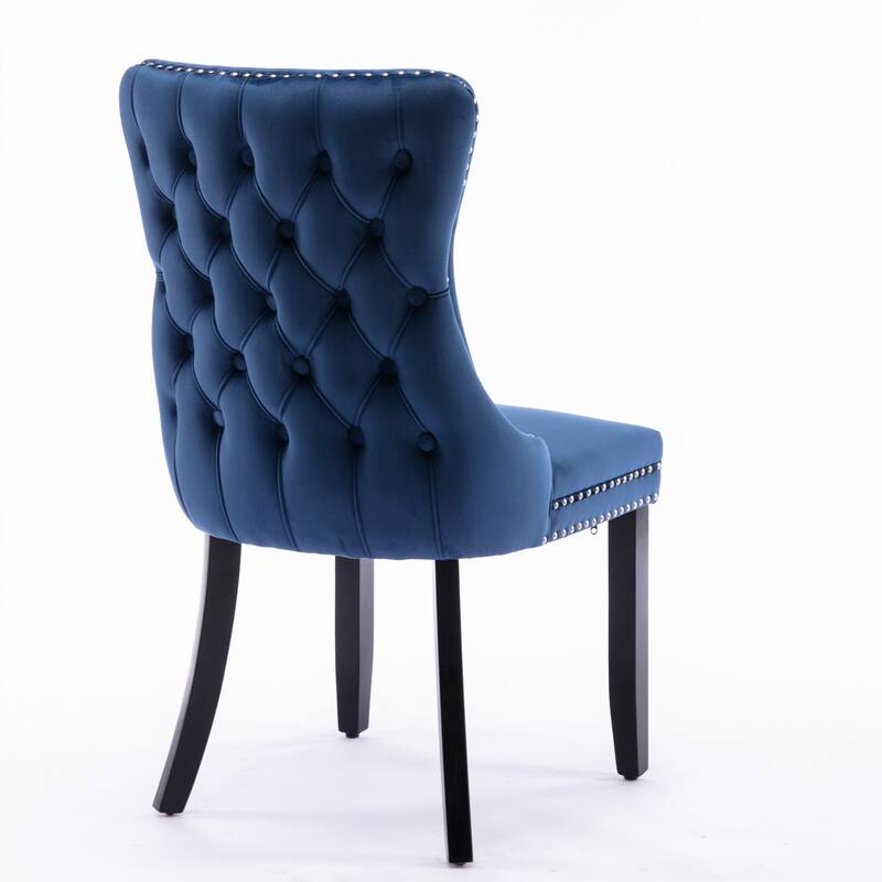 Set of 2 Modern Upholstered Accent Armless Tufted Dining Chairs