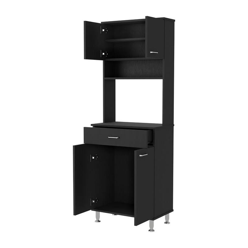 Bay Area Pantry, Two Door Cabinets, One Drawer, Four Adjustable Metal Legs