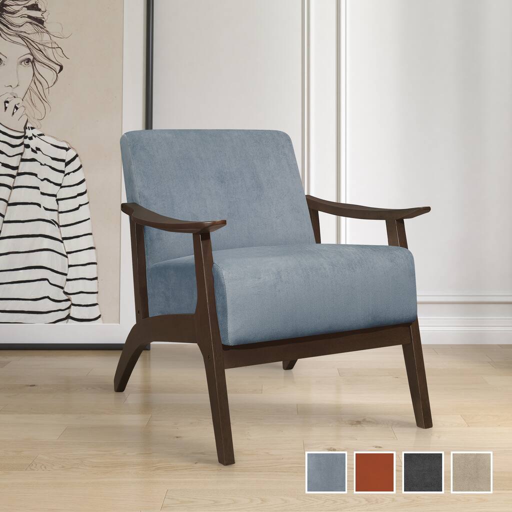 Parlier Velvet Wood Arm Accent Chair