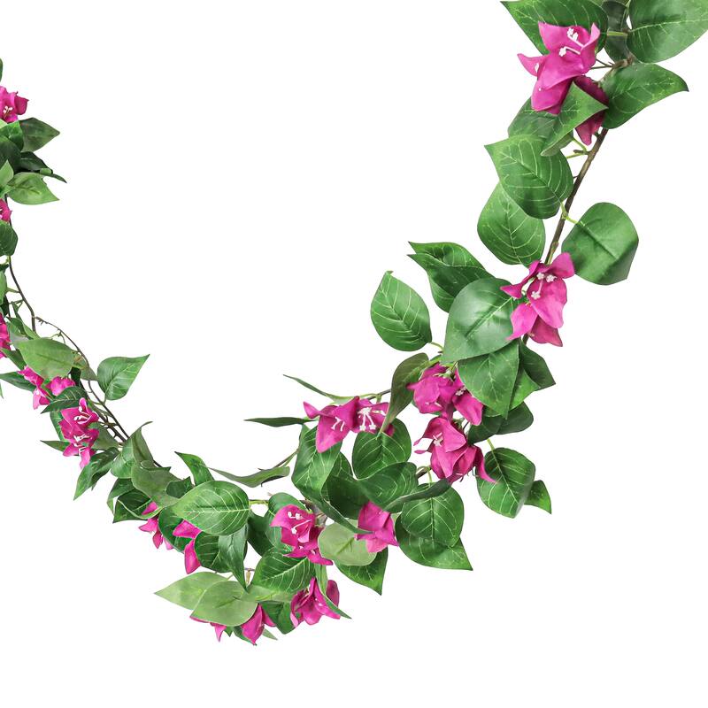 Fuchsia Artificial Bougainvillea Flower Garland Hanging Vine 6ft - 72" L x 8" W x 3" DP