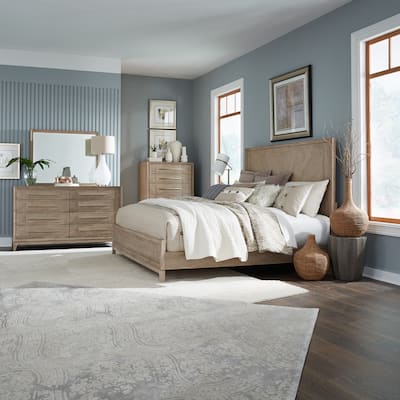 Liberty Furniture Brentwood Panel Bed Set with Dresser & Mirror, Chest - King or Queen