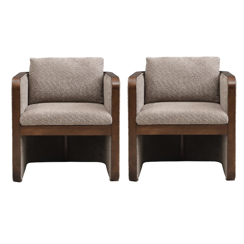 Christopher Knight Home Thaloren Rubberwood Fabric Arm Chair with Upholstered Accent