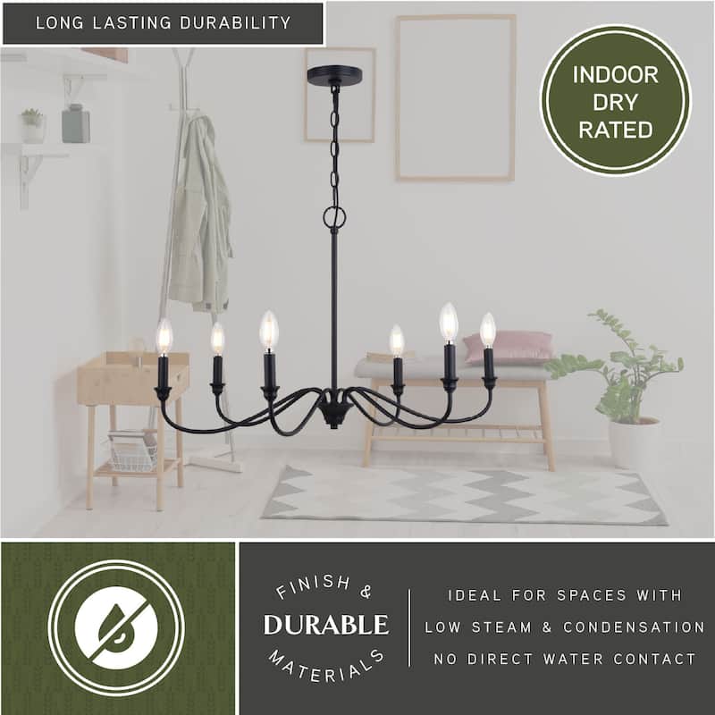 Vaxcel Lighting H0298 6 Light 30" Wide Candle Style Chandelier