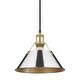 preview thumbnail 2 of 0, Yep by Golden Lighting Orwell 1-light 10in Pendant in Brushed Champagne Brass and Chrome shade - Gold
