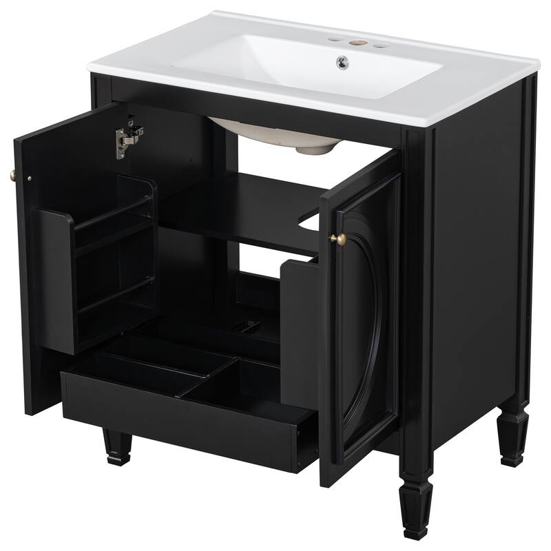 Christopher Knight Home - Alice Wooden Storage Bathroom Vanity with Sink