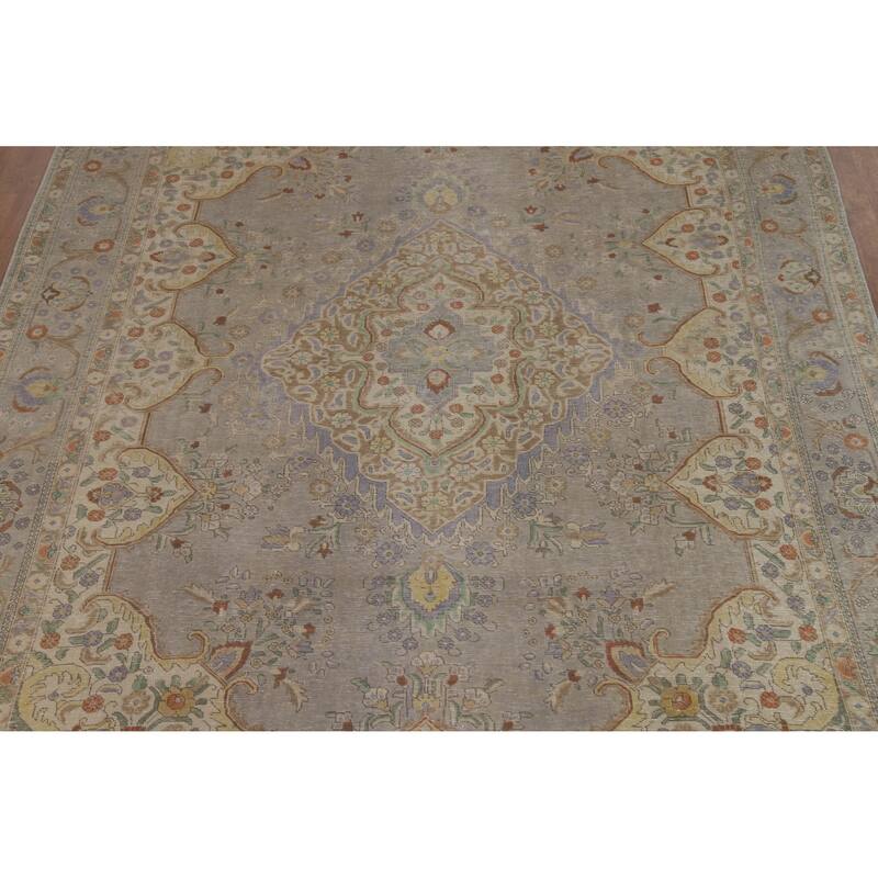 Tabriz Persian Vintage Area Rug Handmade Wool Carpet - 9'6" x 12'7"