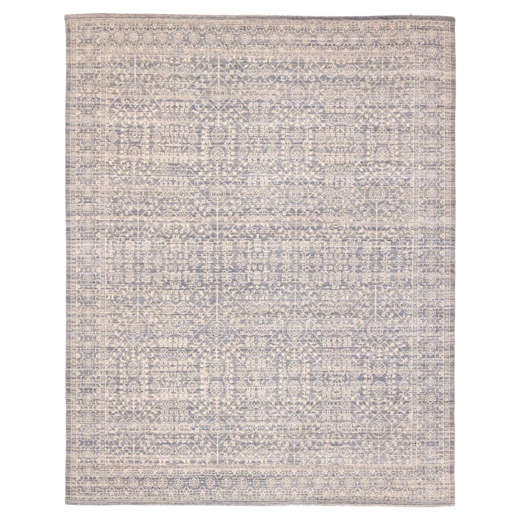 ECARPETGALLERY Hand Loomed Elysian Denim Blue Wool Rug - 8'0 x 9'11