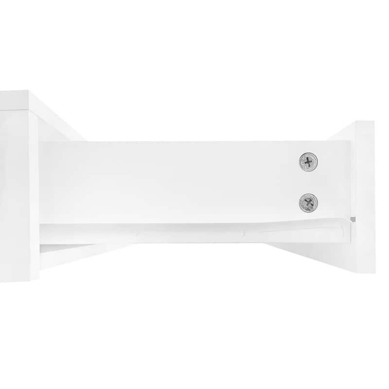 Modern Square Coffee Table with 4 Drawers, High Gloss Cocktail Tea Table with Wood Grain Legs, Accent Center Table