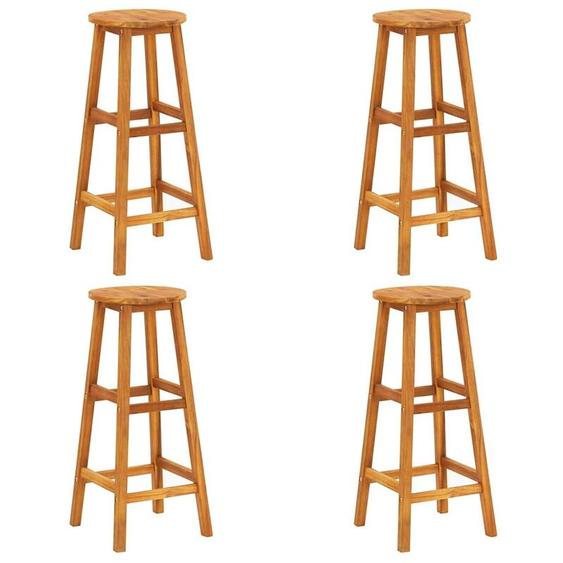 vidaXL Bar Stools 4 pcs Solid Acacia Wood - 13.4" x 13.4" x 29.9"