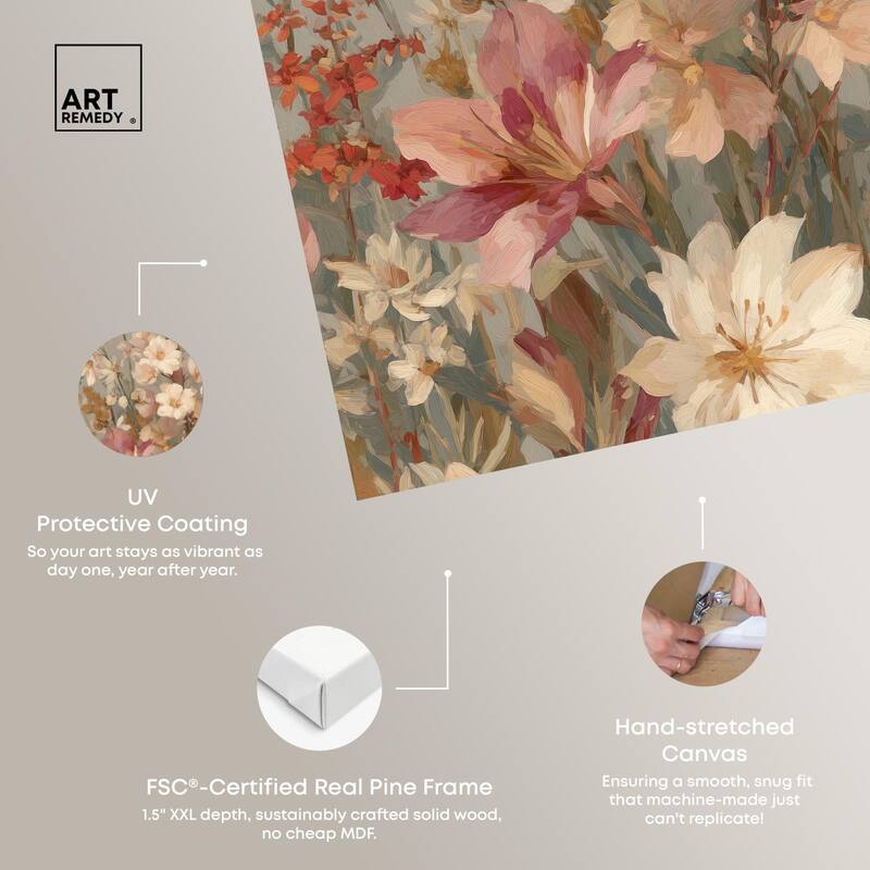 Soft Cream Wilds Canvas by Art Remedy, Gallery Wrapped