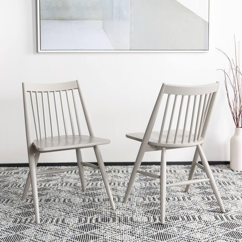 SAFAVIEH Orelia 19 Inch Black Spindle Dining Chair (Set of 2) - 21Wx22Dx34H - Grey
