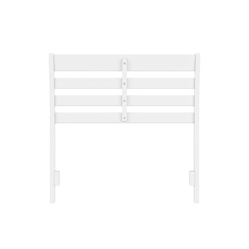 Solid Wood Headboard Twin Size - White Bedroom Headboard with USB Charger & Slats