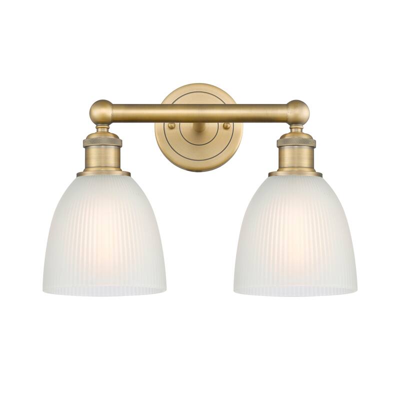 Innovations Lighting 616-2W-12-15 Castile Vanity Castile 2 Light 15" - Brushed Brass / White