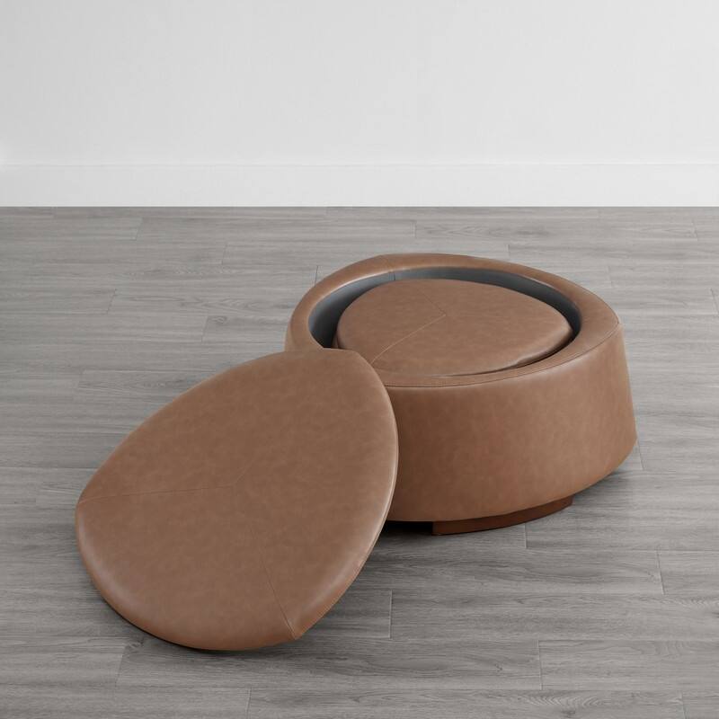 Bridget Storage Ottoman Set Stone-Shaped Footrest for Living Room