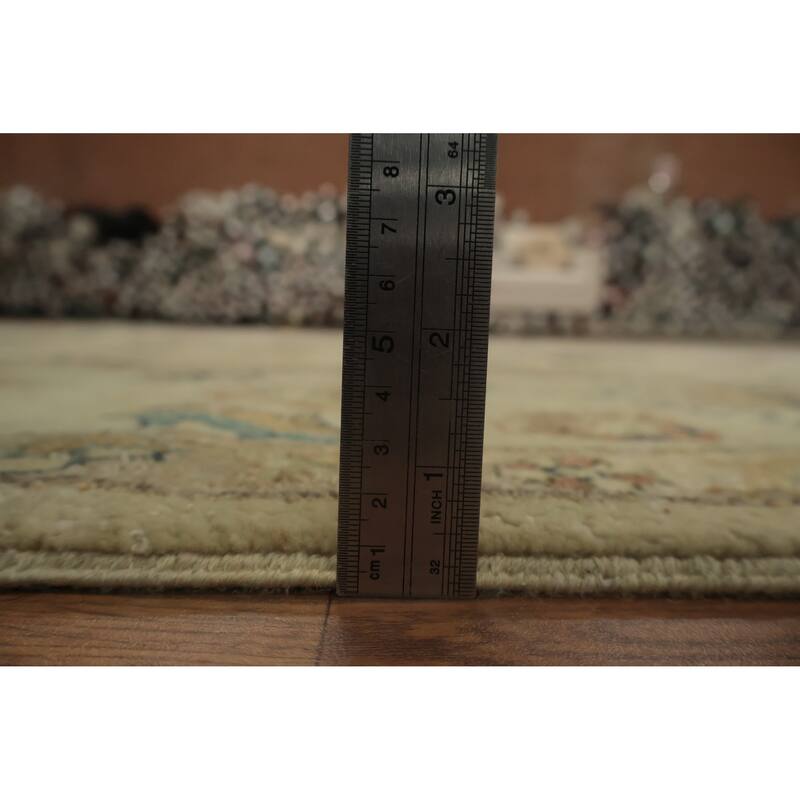 Hand Knotted Oriental 100% Wool Carpet Traditional All-Over Beige & Ivories Peshawar Area Rug - 13' 11'' X 9' 11''