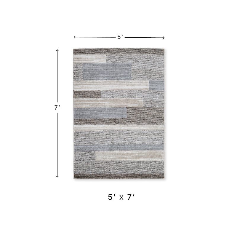 Signature Design by Ashley Sethburn Brown/Gray/Cream Medium Rug - 4'11" x 7'2"
