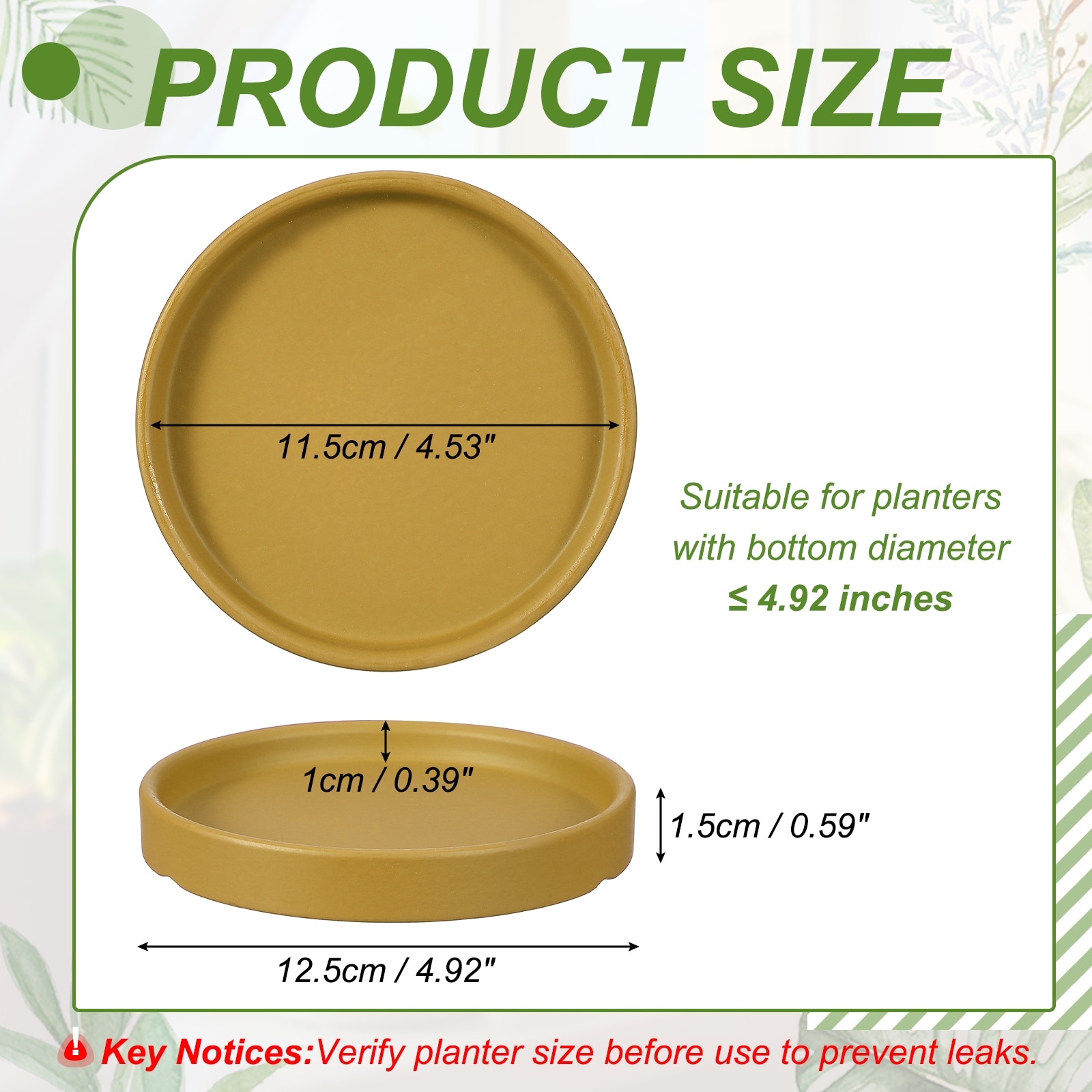 Ceramic Plant Saucers, Round Flower Planter Water Trays Ceramic Plant Saucer Pot Tray