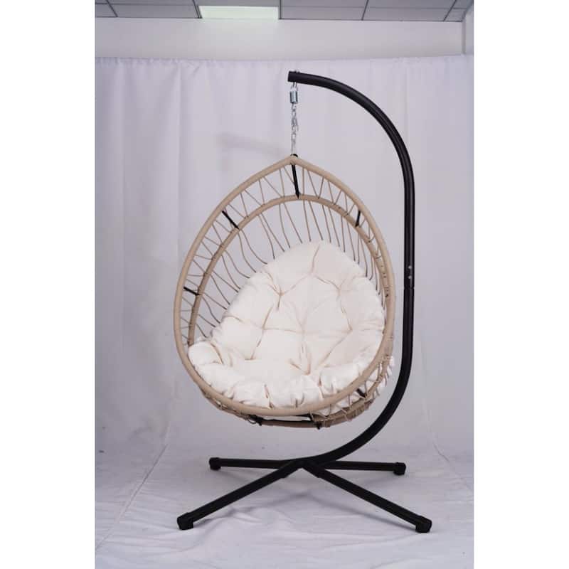 Elegant Outdoor Egg-Shaped Hanging Chair with Stand