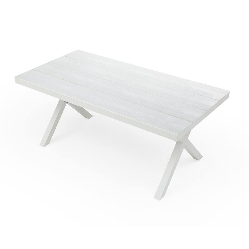 70.81" Rectangular Dining Table With X-Shape Aluminum Base