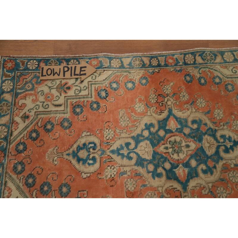 Hand Knotted Oriental 100% Wool Carpet Traditional Medallion Oranges & Rust Tabriz Area Rug - 4' 3'' X 2' 8''