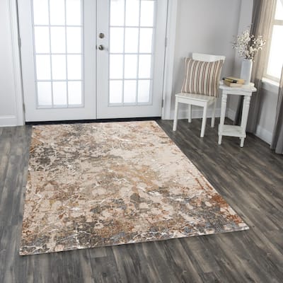 Alora Decor Lake Transitional Beige/Multi Recycled Polyester Area Rug