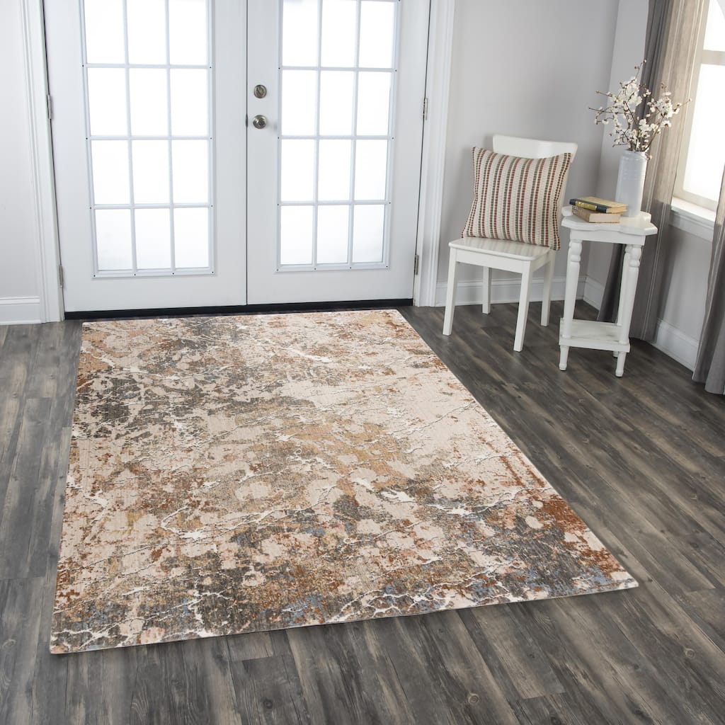 Alora Decor Lake Transitional Beige/Multi Recycled Polyester Area Rug