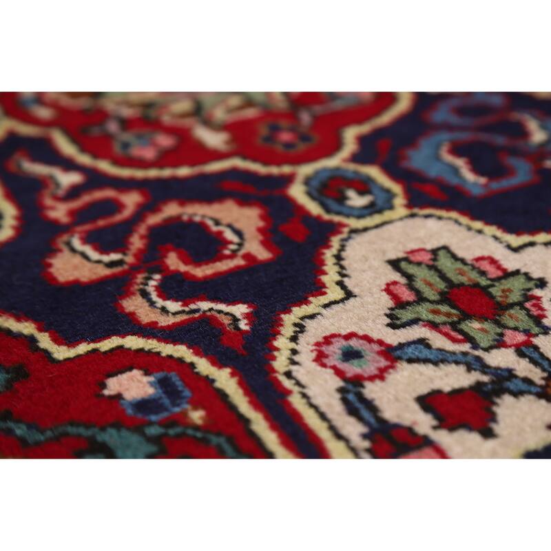 Hand Knotted Oriental 100% Wool Carpet Traditional Floral Red Tabriz Area Rug - 16' 10'' X 10' 0''