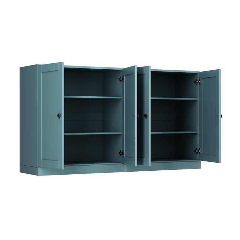 Palace Imports 100% Solid Wood 64" Sideboard with Raised Panel Doors & Adjustable Shelves