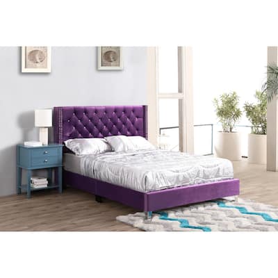 Upholstered Bed with Tufted Headboard - Classic Comfort Design - Bedroom Furniture