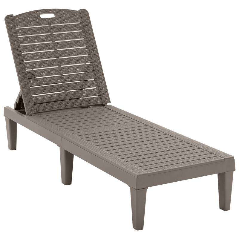 Set of 2 Outdoor Chaise Lounge Chair Set with Adjustable Backrest