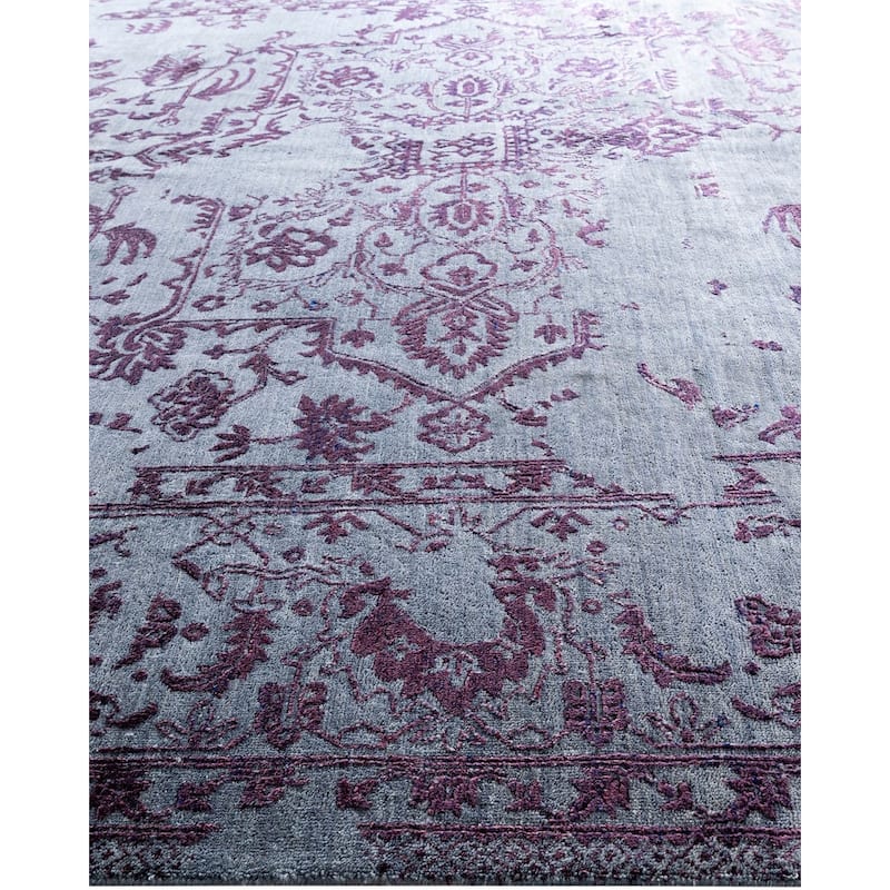 Ikat One-of-a-Kind Hand-Knotted Area Rug, Blue - 9' 1" x 12' 1"