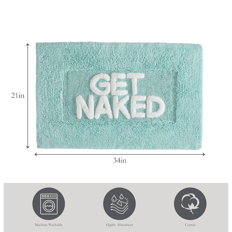 Jean Pierre Cotton "Get Naked" 21 x 34 in. Bath Rug