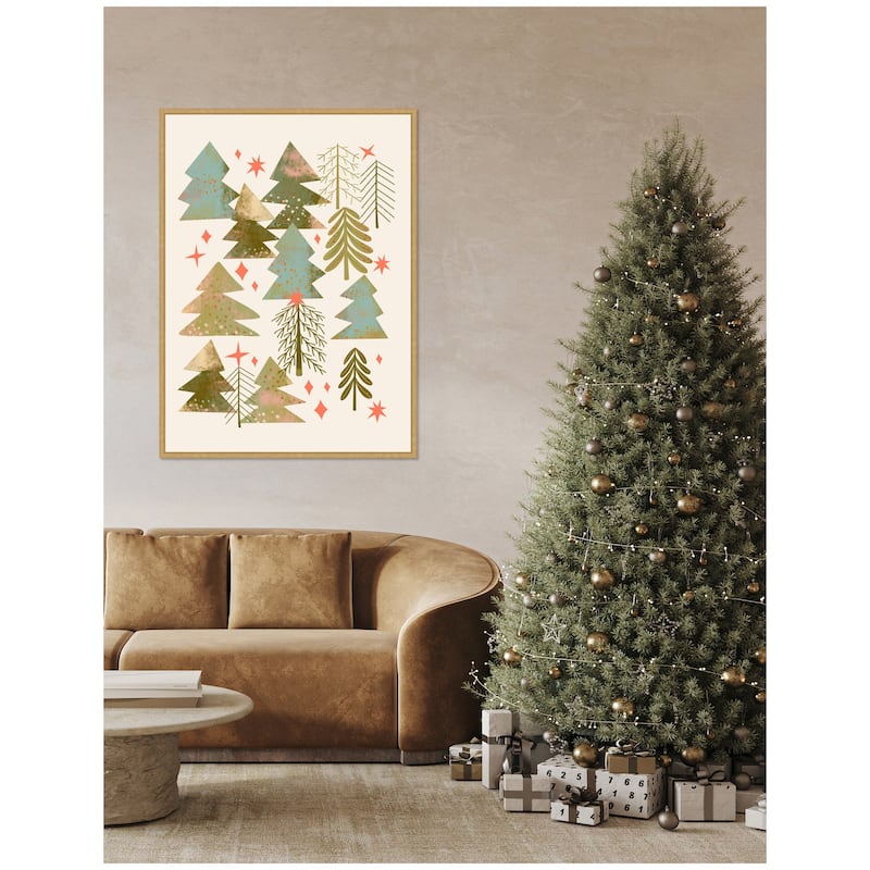 Kate and Laurel Framed Canvas Winter Forest by Nikita Jariwala