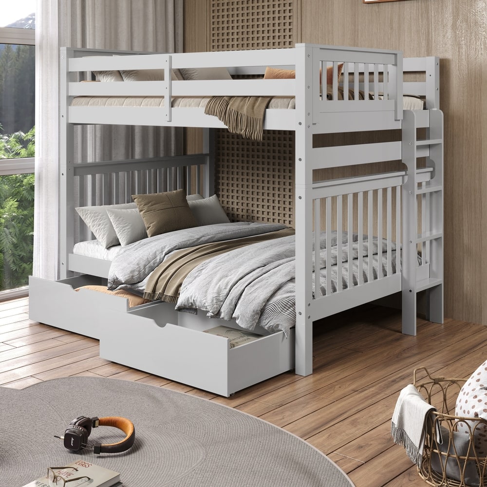 Taylor & Olive Trillium Full over Full Bunk Bed, 2 Drawers