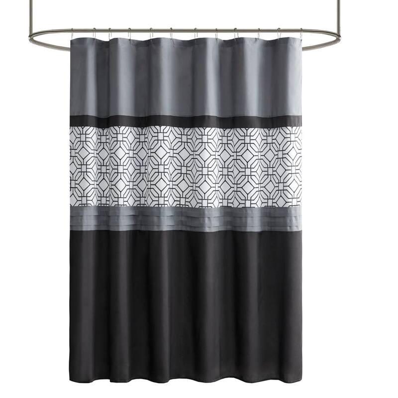 Microfiber Shower Curtain, Shower Curtain with Printed and 12 Button