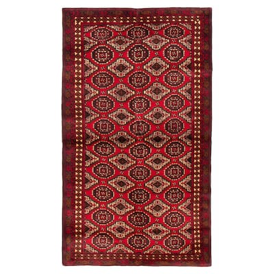 Teimani Red Rug 3'7" x 6'5" - 3'7 x 6'5