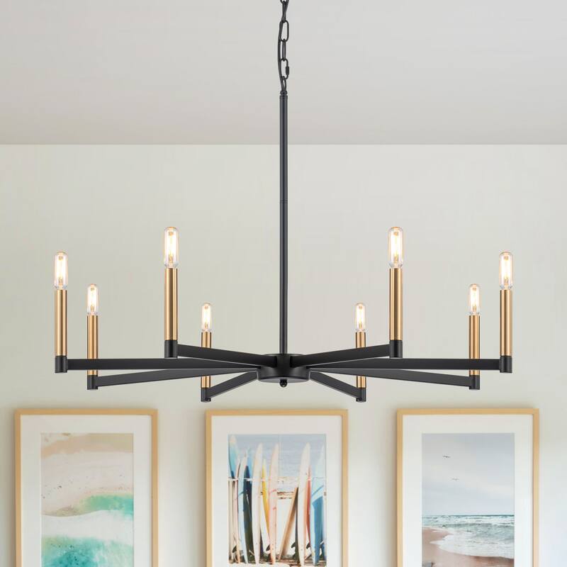 Starskys 8-Light Dimmable Mid-Century Modern Candle Chandelier