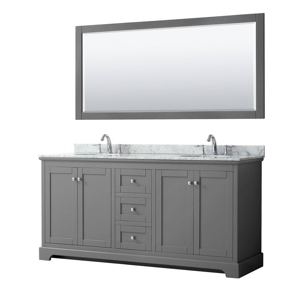 Wyndham Collection Avery 72" Free Standing Double Basin Vanity Set